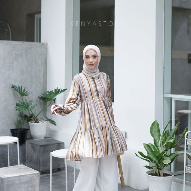 Venyastore - Tiara Tunik bahan rayon twill premium dan viscose super adem busui friendly