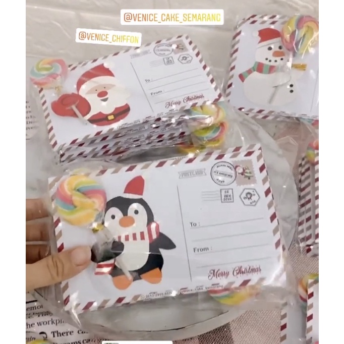 

postcard permen lolipop natal
