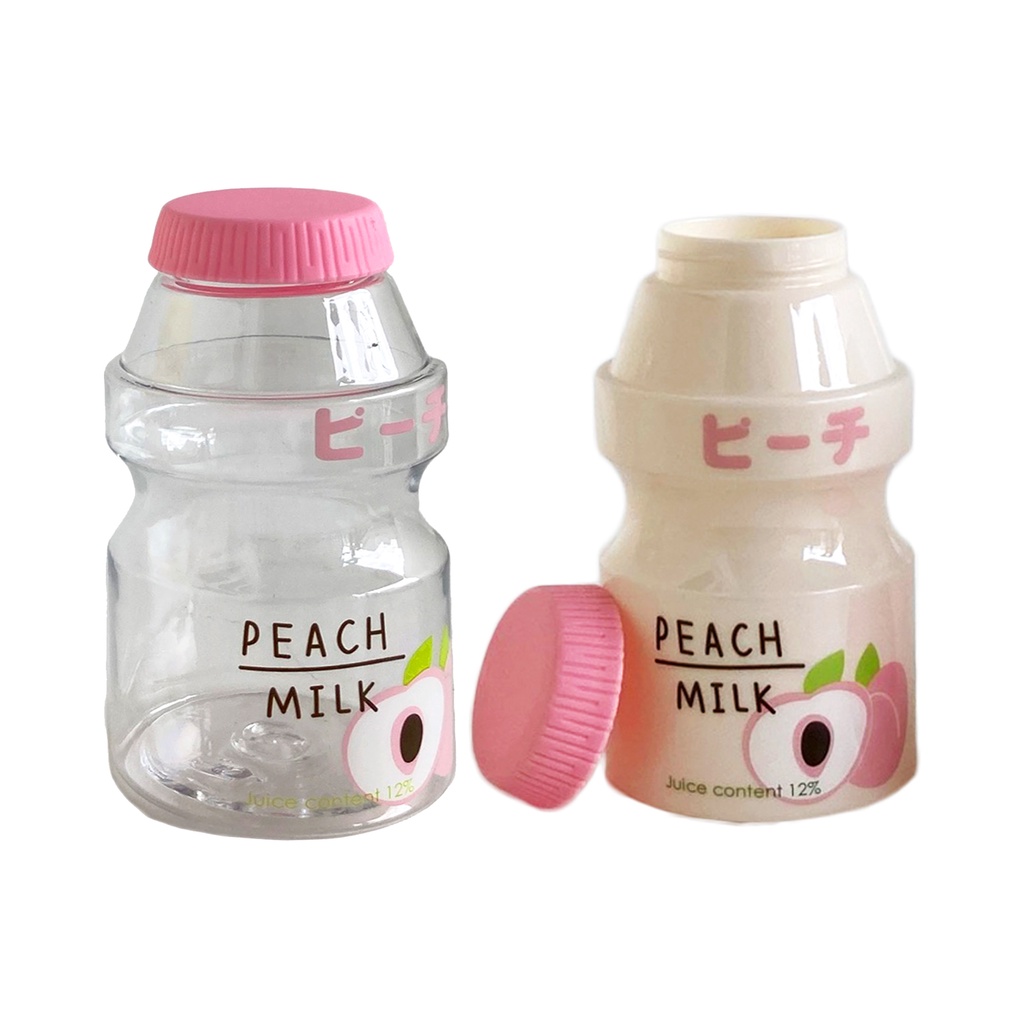 Botol Minum Unik Transparan / Tali dan Non Transparan / Tali Fruity 480ML-Pink