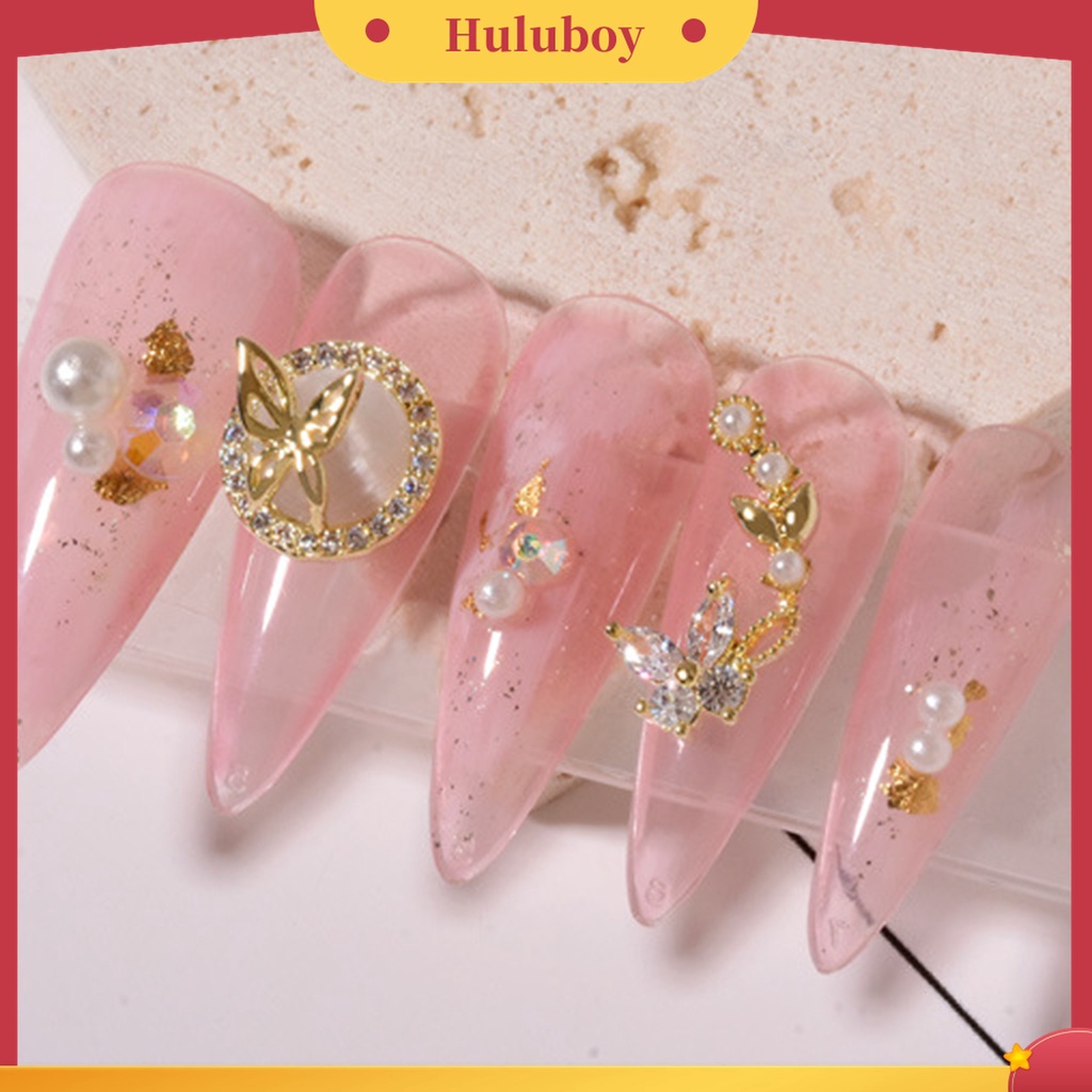 Huluboy Huluboy♡ Berlian Imitasi Bentuk Hati Bahan Alloy Untuk Dekorasi Nail Art