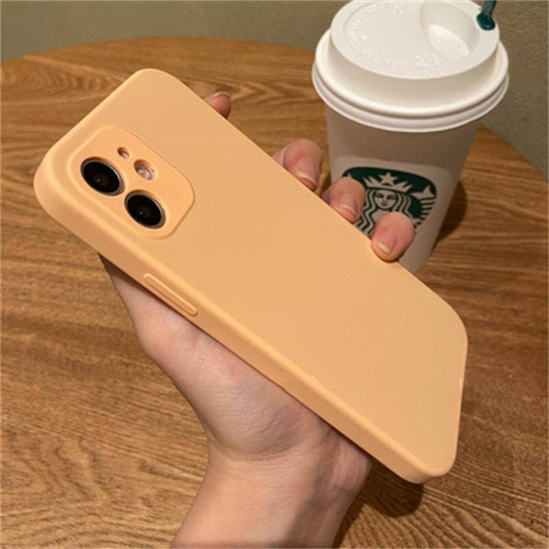 Case Bahan Silikon Cair Lensa Lurus Mini Anti Jatuh Untuk Iphone 12 13 Pro Max 12 13