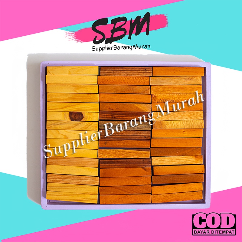 Mainan Edukasi Block Kayu Puzzle Brick HM0487