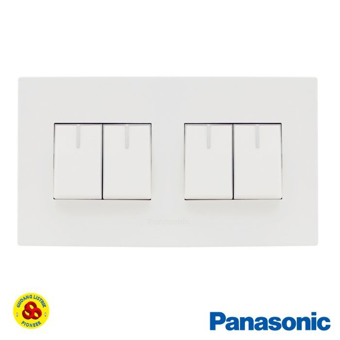 Panasonic Saklar 4G WESJ5931 + WESJ78049 Style Series 4 Gang Putih