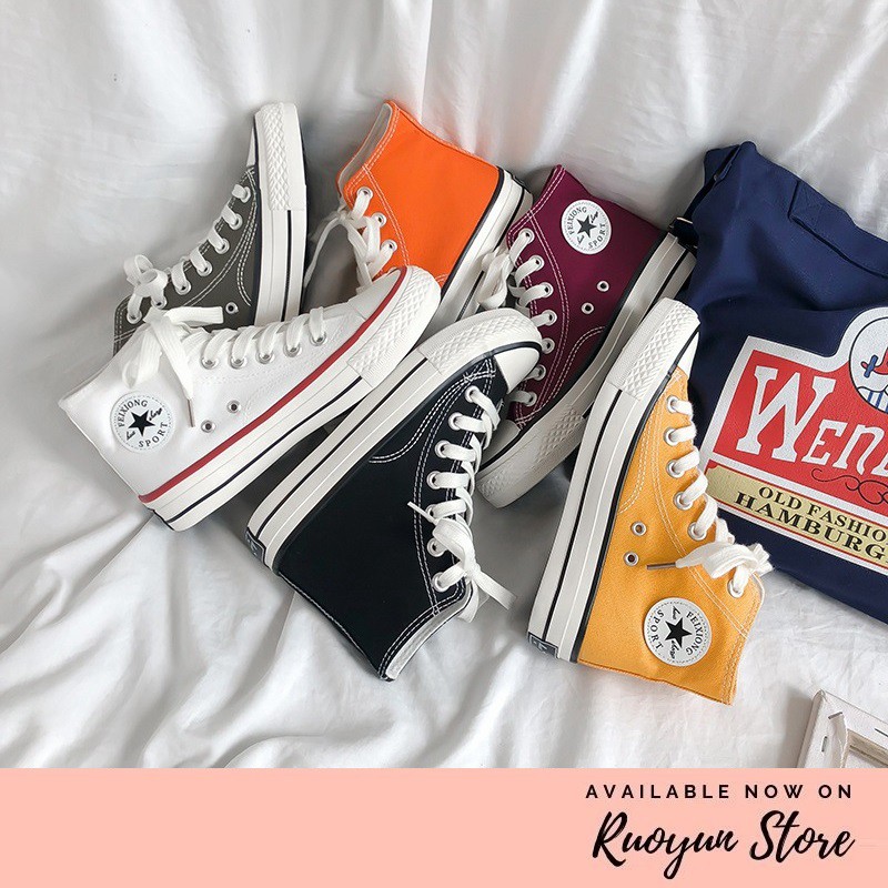 RYX - High Top Sepatu Sneakers Canvas Wanita Fashion Casual - Ori Import