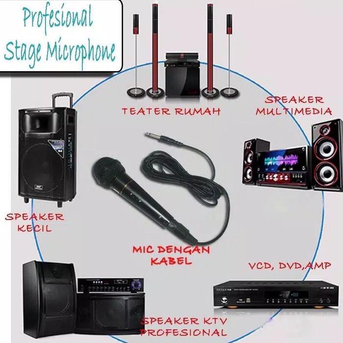 Mic Karoke Kabel speaker microfon kabel speaker Jack Kecil / mic genggam