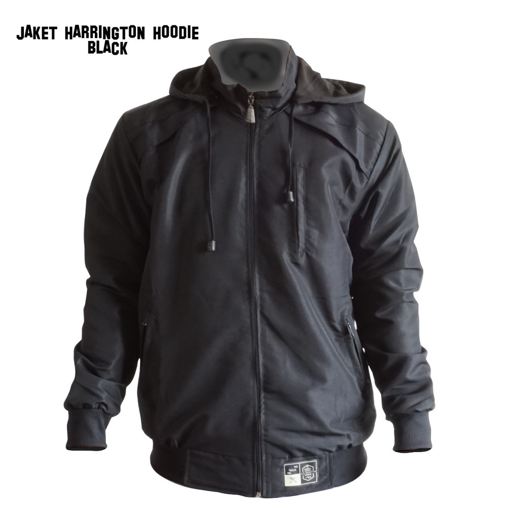 Jaket Harrington Hoodie Polos Pria Wanita Unisex Anti Angin Hitam Navy Army Grey Mroon Size L XL XXL Original Triple F