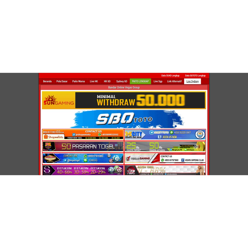 ♙ Live draw sgp vegas