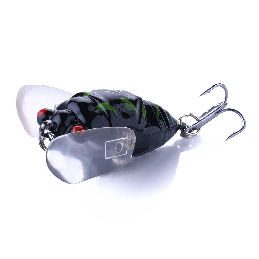 Hengjia 1pcs Bionic Cicada Hard Bait Fishing Lure 4cm/6.4g Ikan Kecil Memancing Floating Crankbait Mematikan Umpan Serangga