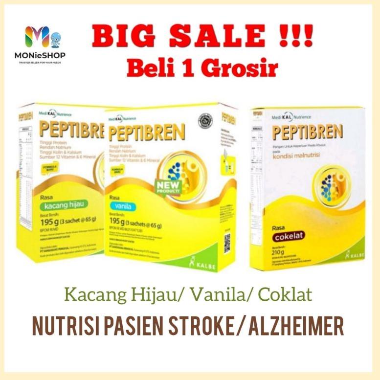 

[KODE PRODUK J6WVH4351] Peptibren susu pasien stroke & pikun rasa vanila coklat kacang hijau 195gr