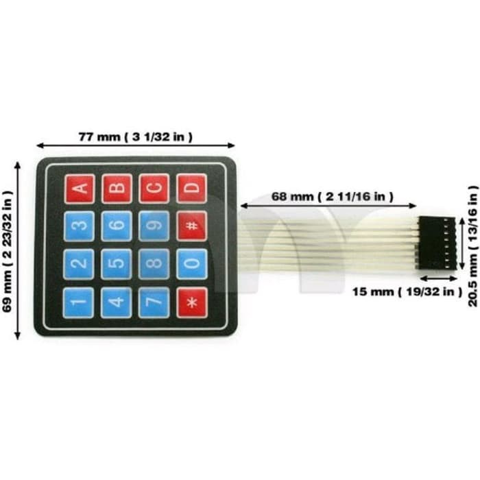 Keypad Membran 4x4 Matrix Arduino 4 x 4 4*4 button keyboard input key