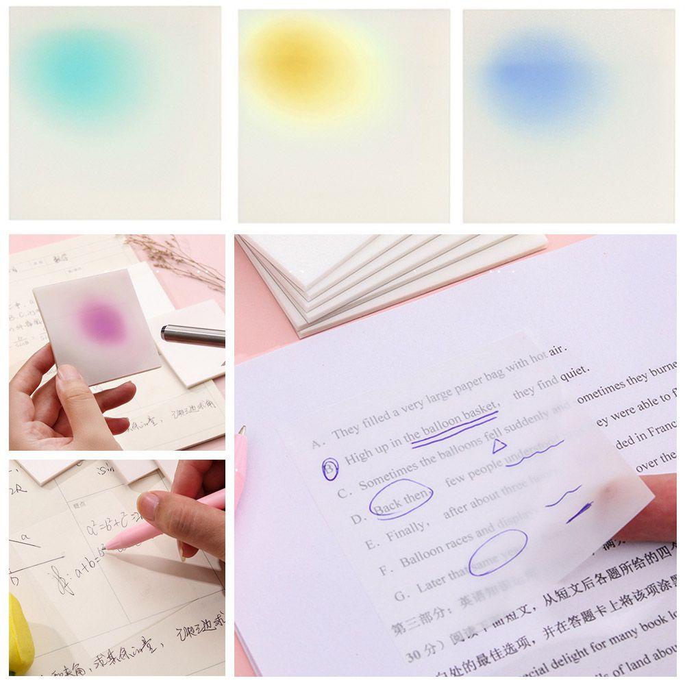 Top Transparan Sticky Notes Waterproof Nota Pesan Stiker Alat Tulis Aksesoris Memo Pads