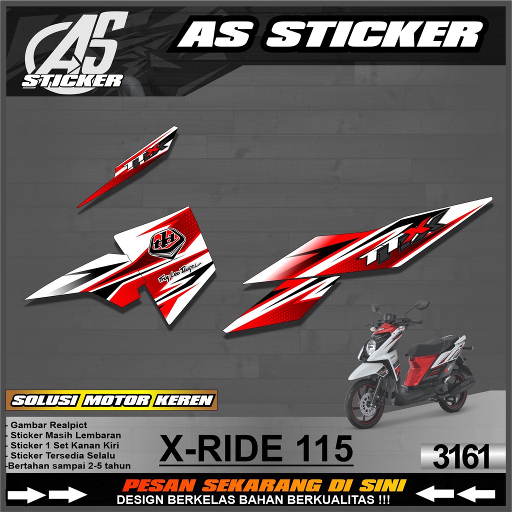 A3161 Sticker Striping Lis X-RIDE 115 Variasi Semi Full - Sticker Striping X ride