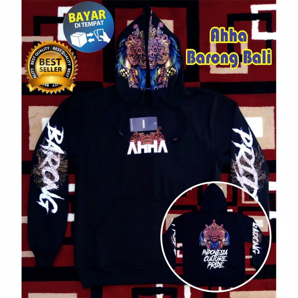 [[ Bayar Dui Tempat ]] Jaket Sweater AHHA Barong Bali Premium Fleece Teball