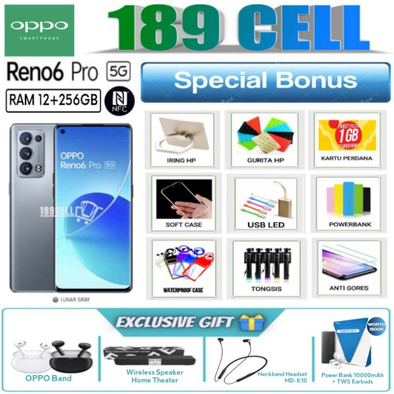 OPPO RENO 6 PRO 5G RAM 12/256 GB | RENO6 PRO 5G | RENO 8 5G GARANSI RESMI OPPO INDONESIA