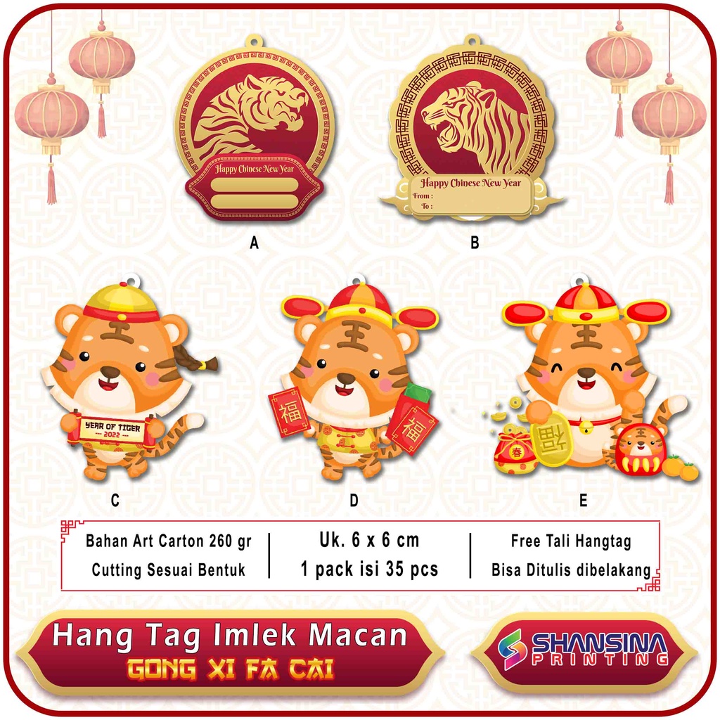

HANGTAG KARAKTER IMLEK MACAN LUCU | GANTUNGANG HAMPERS CNY