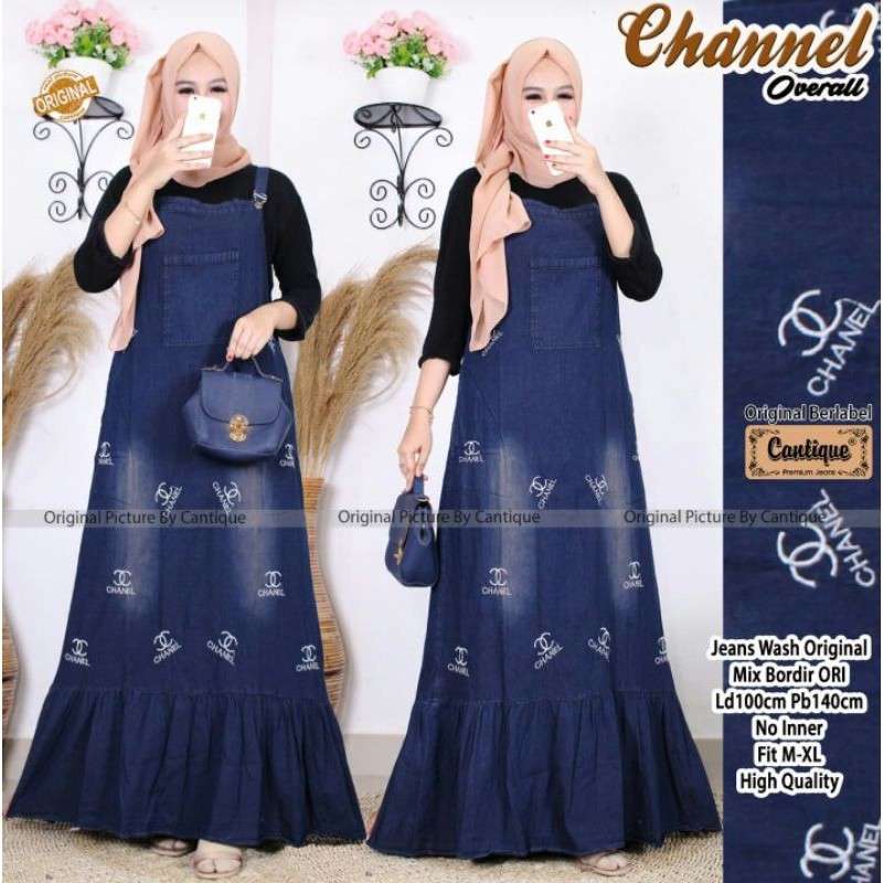 cha-cha overall jeans bordir cantique gbm