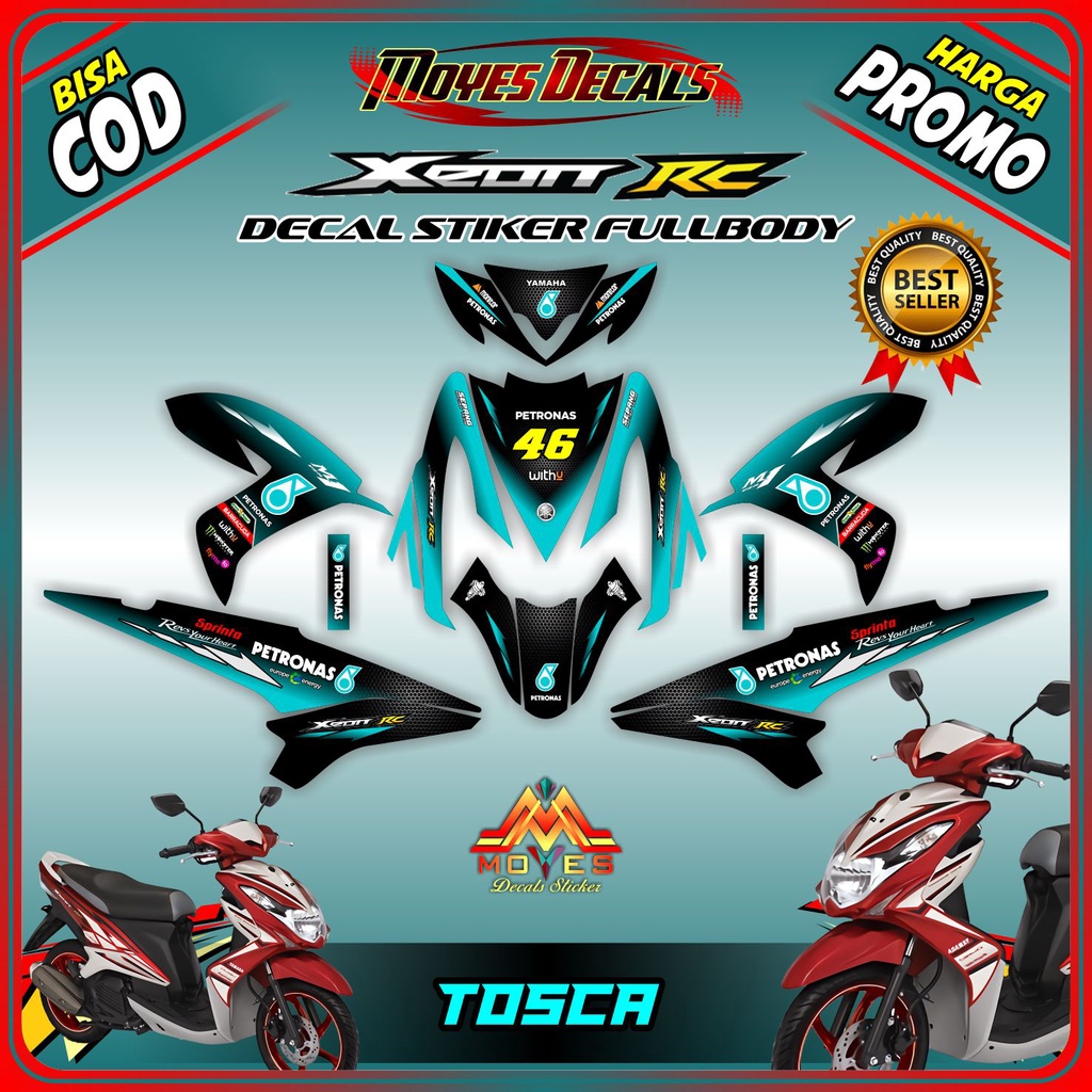 BISA COD / decal xeon rc karbu stiker decal motor xeon rc Desain petronas SRT full body - spec C