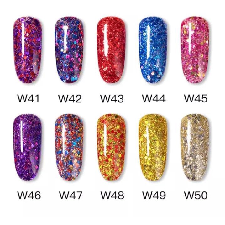 (W01-W50)Rosalind Glitter Series 7ml / Rosalind UV Gel Polish Glitter / Kutek Gel / UV Gel Polish Glitter