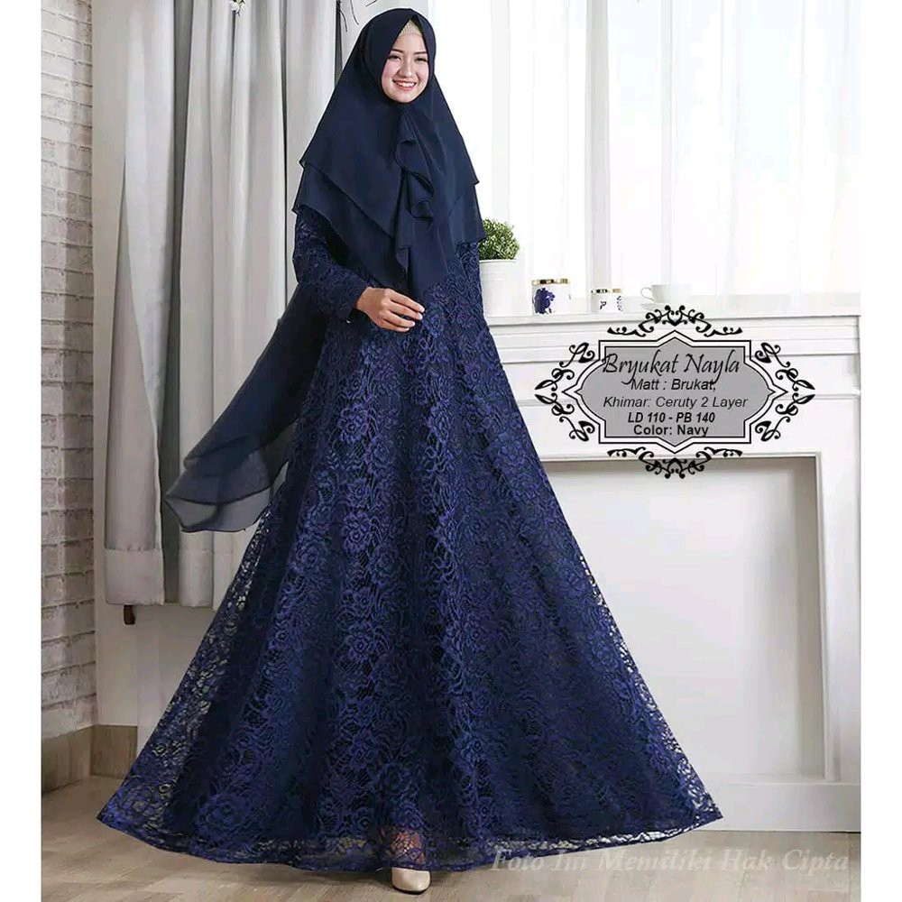 SALE Gamis Syari Brukat Nayla - Gamis Syari
