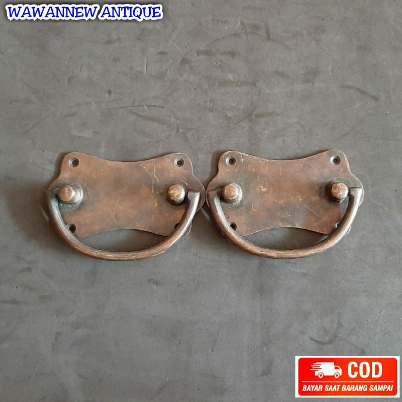 Handle / Tarikan Laci Lemari Jendela Kuningan Antik Motif Polos 11cm