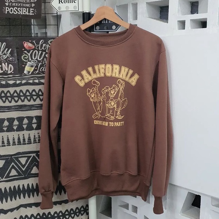 Sweatshirtt Motif Californiaa Knows Atasaan  Pria Wanitaa Stylee Trendyy