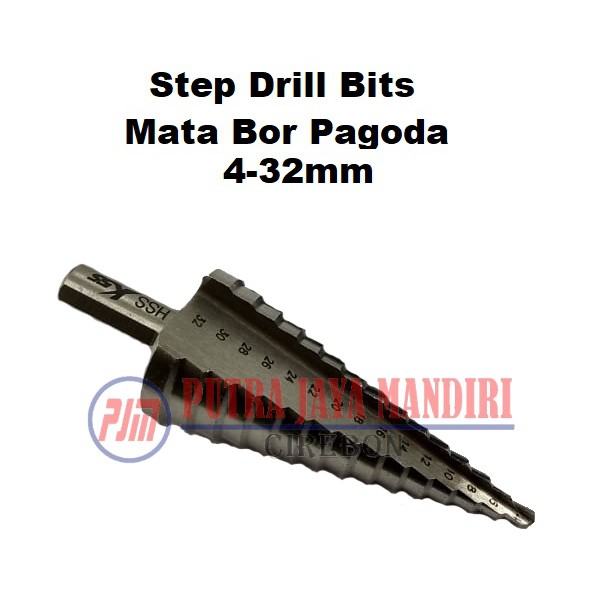 Mata Bor Besi Kayu Pagoda / Step Steel Cone Drill Bits HSS 4-32 Mm Mata Bor Piramid