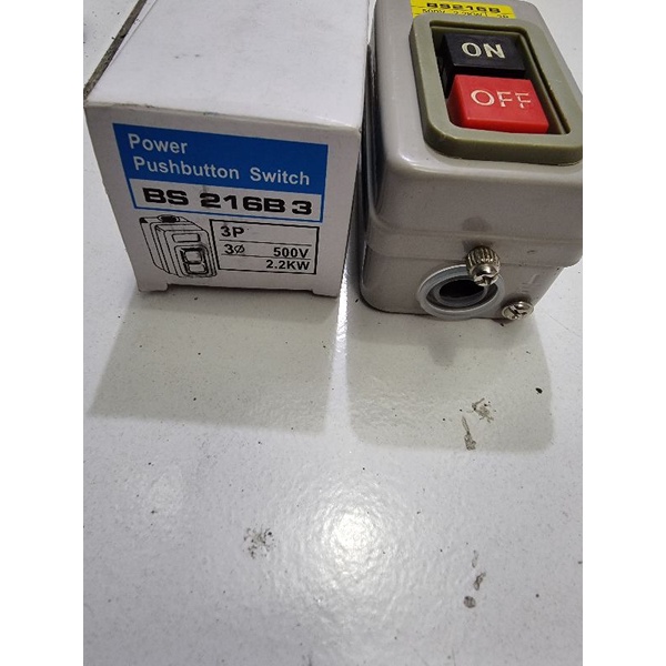 Fort push button on-off kotak 3P 15A 2,2KW BS216 / BS216B