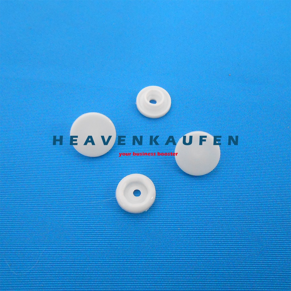 Kancing Jaket Snap Button Plastik 12 mm Warna Putih Ecer Grosir