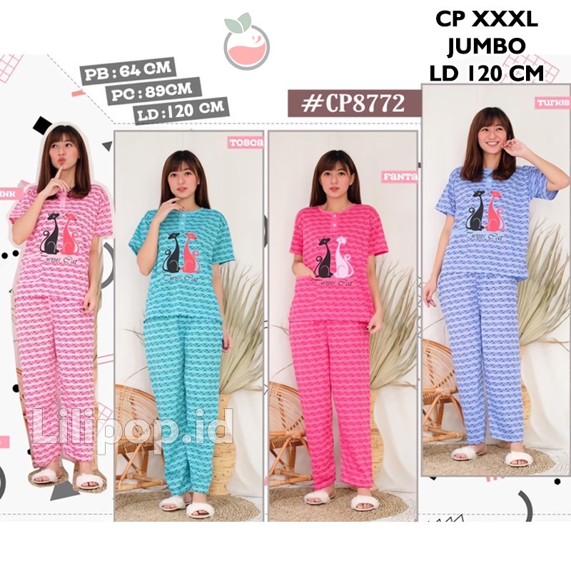 Baju Tidur Wanita CP Jumbo Bigsize Babydoll HELBES BUNY  XXL Celana Panjang Busui Bumil  Oversize Ko