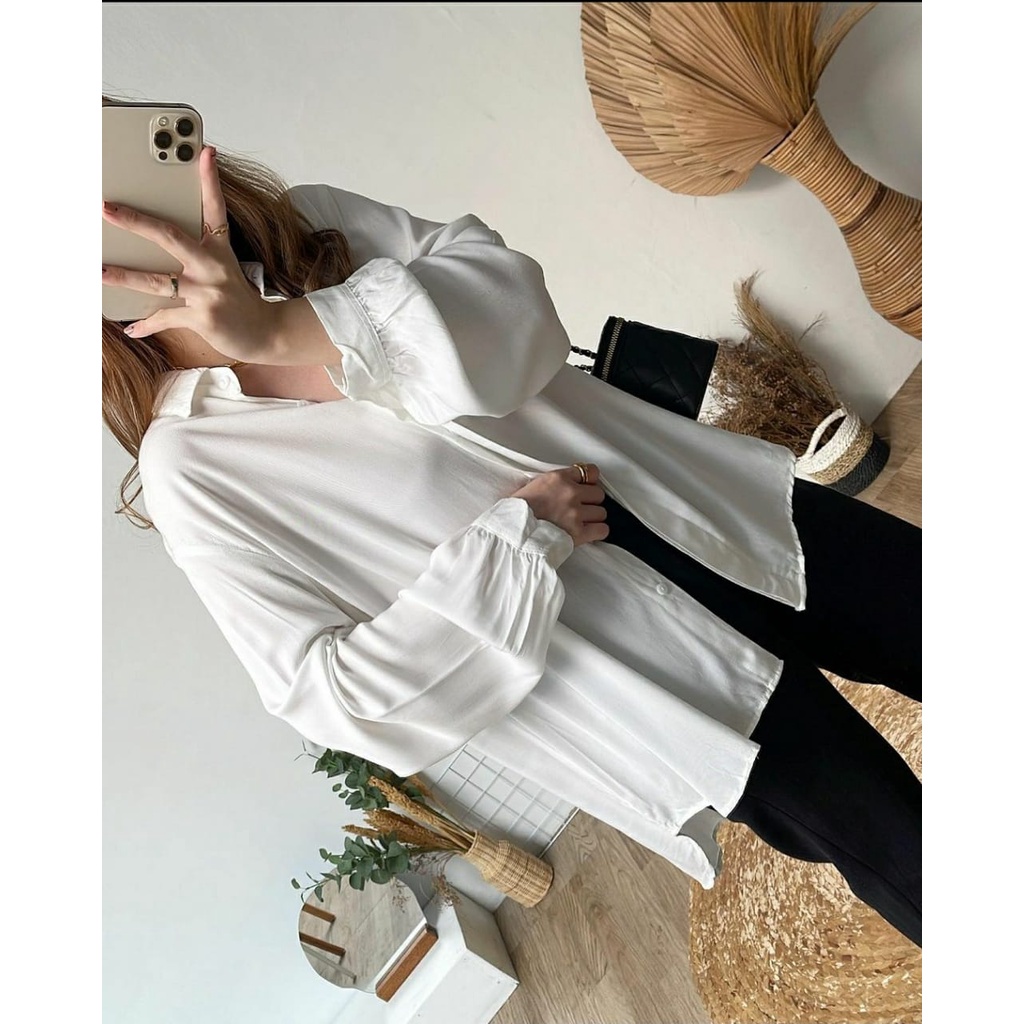 (MGA) KEMEJA BIWAN OVERSIZE BLOUSE BUSUI DAILY RAYON UNIQLO