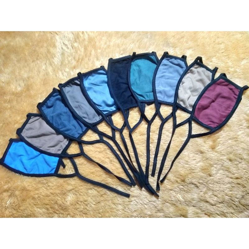Masker Kain Kaos Oval Tali Hijab 2 lapis