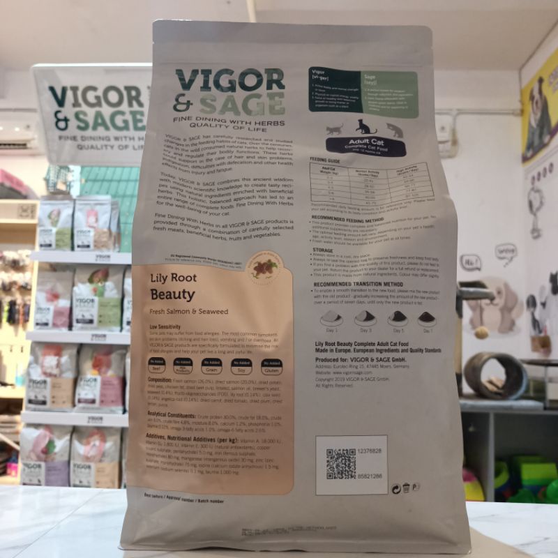 Vigor &amp; Sage Lily Root Beauty Adult Cat 4Kg / CatFood Makanan Kucing Kering