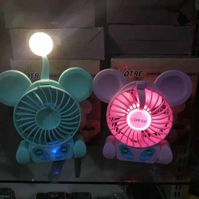 VOTRE kipas angin mini meja + lampu SF 09 / mini fan portable SF09