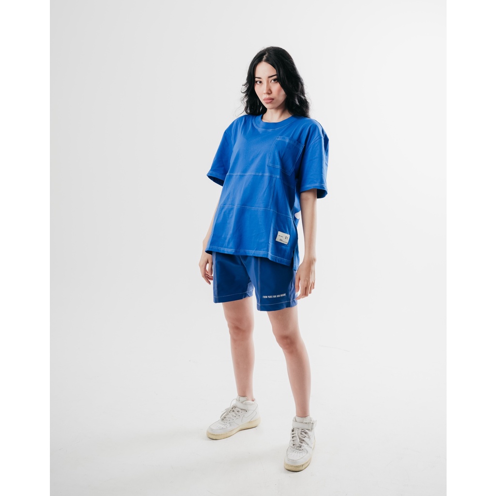 JAVAJONES Oversized Tee Gael Blue || Kaos Pria Wanita