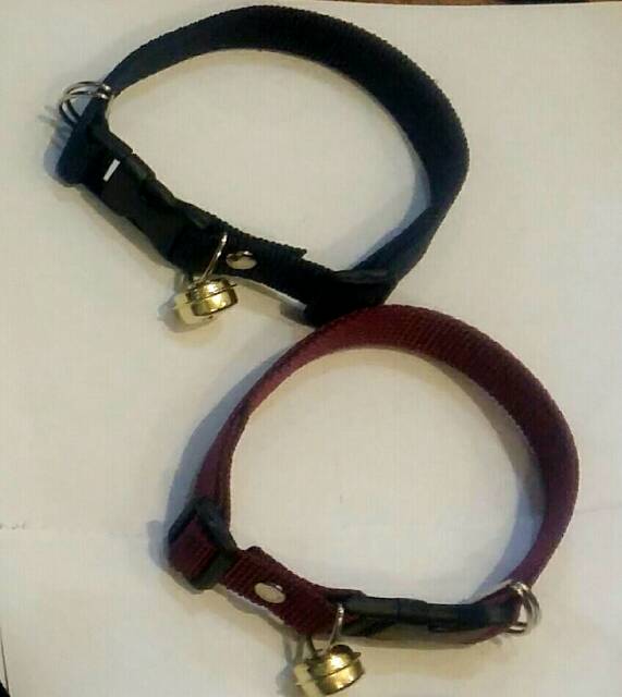 BUY 1 GET 1 !!! Kalung lonceng polos tali 2 CM tebal untuk anjing kucing