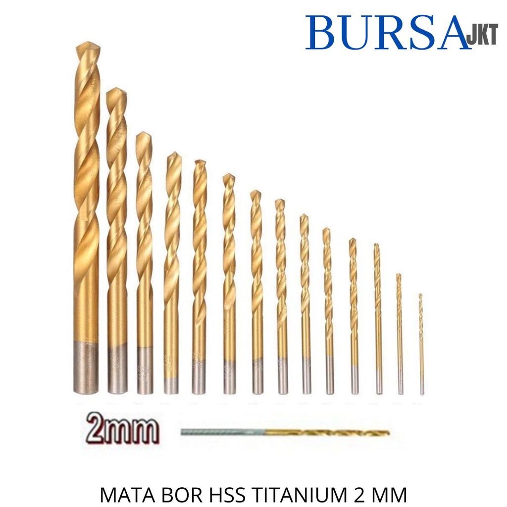 MATA BOR HSS GOLD TITANIUM COATED DRILL BIT 4241 2.0 MM