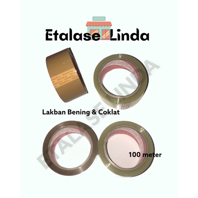 Lakban 100 meter (bening & coklat)