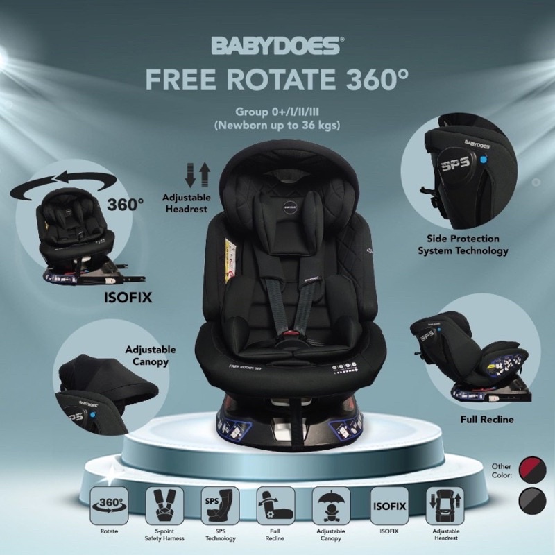 Babydoes Carseat Isofix Free Rotate 360 Baby does Car seat Free Rotate