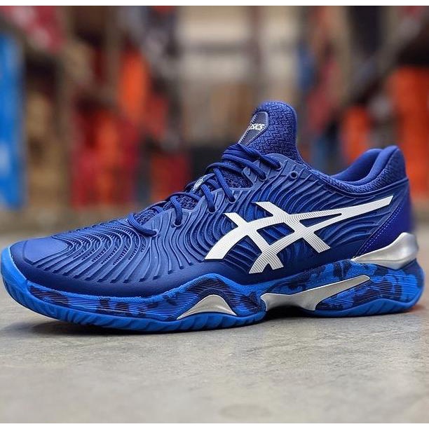 Sepatu Tennis Asics Court FF 2 HC Novak Blue Print Original