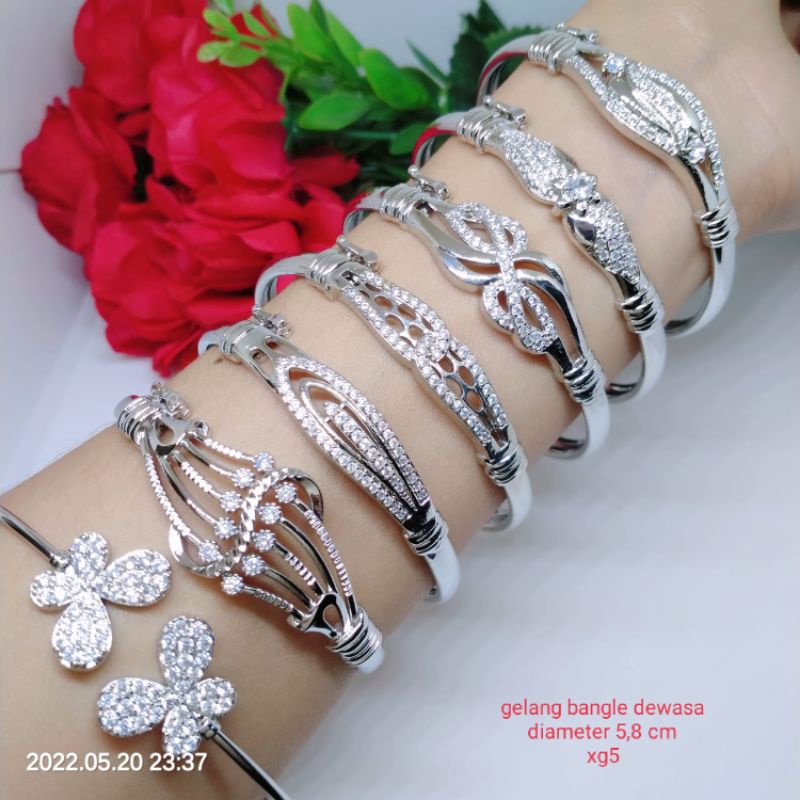 Gelang Tangan Bangle Silver Wanita Titanium Xuping Perhiasan Aksesoris Lapis Emas Anti Karat