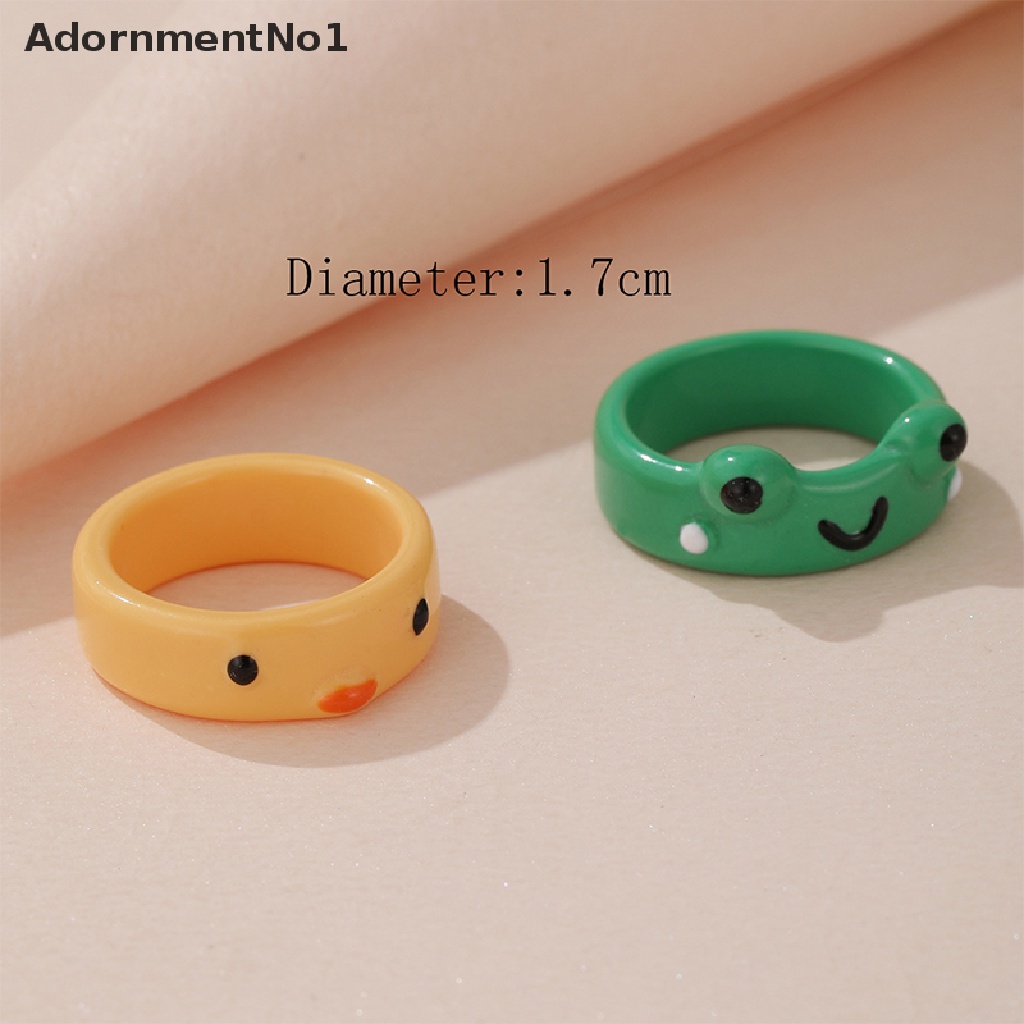 (AdornmentNo1) Cincin Motif Kartun Hewan Katak / Ayam / Katak / Katak / Kelinci / Kelinci / Beruang / Kelinci / Kelinci / Beruang