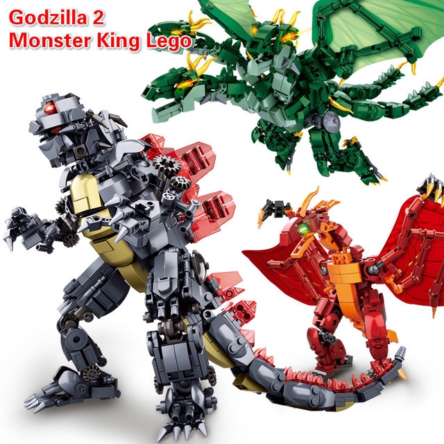 Puzzle Balok Kayu Gambar Dinosaurus Godzilla  The King  