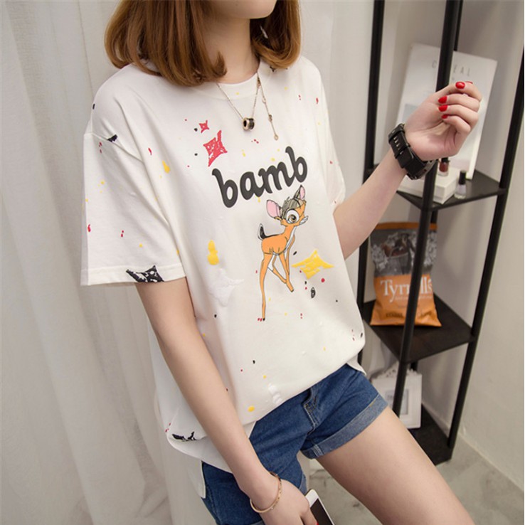 Kaos Casual Fashion Kaos Lengan Pendek Kaos Cantik T-shirt Pakaian Wanita Baju Wanita Santai