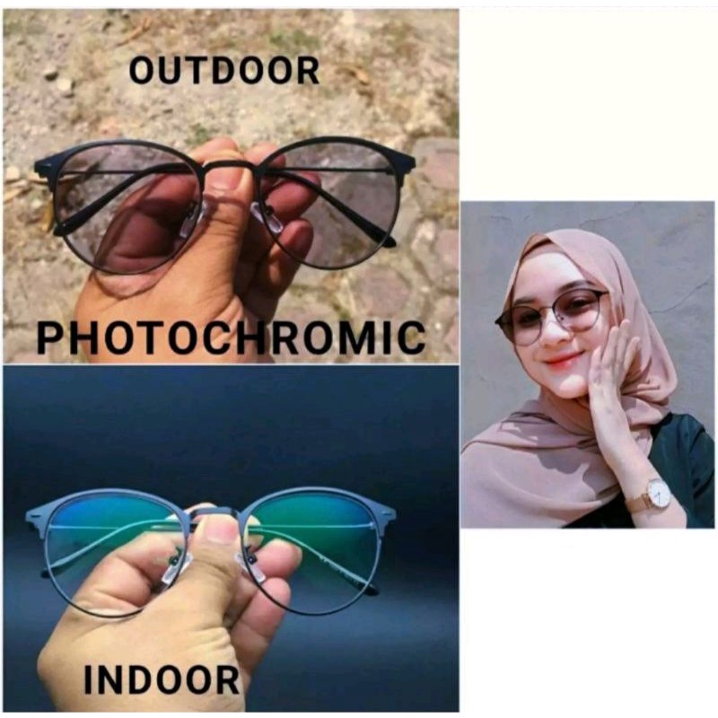 Kacamata Wanita Minus Bluecromic Photocromic Anti Radiasi Frame Kacamata Minus Kacamata wanita bluec