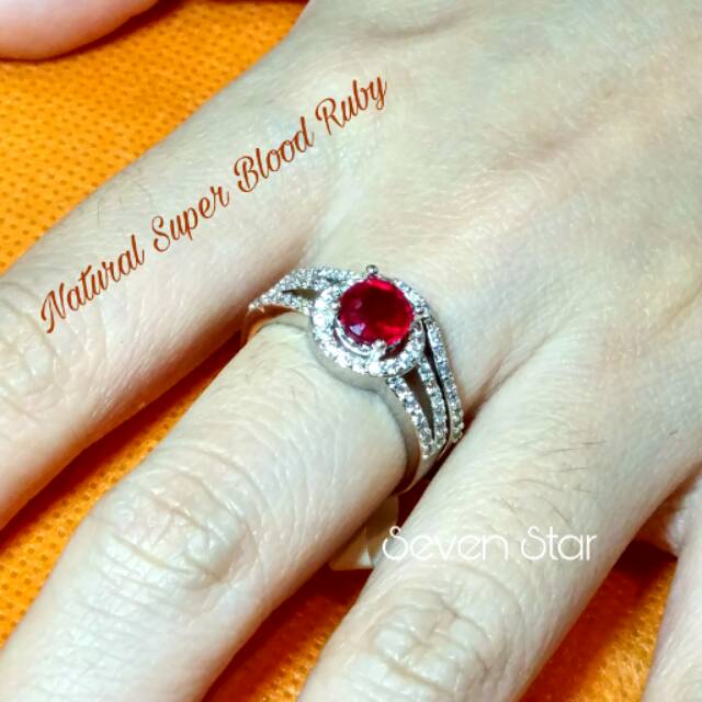 NATURAL SUPER BLOOD RED RUBY BURMA LKP MEMO CINCIN WANITA BUKAN SAPPHIRE ZAMRUD TOPAZ