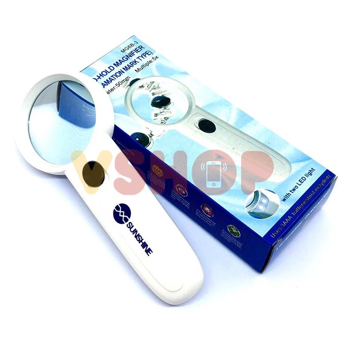 5X HAND-HOLD MAGNIFIER GLASS - KACA PEMBESAR LED MG6B-3