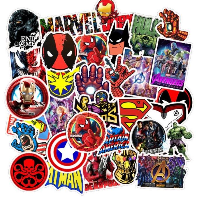

(BISA COD) Marvel The Avengers Superhero Sticker Pack (50pcs) NEW Kode 1254