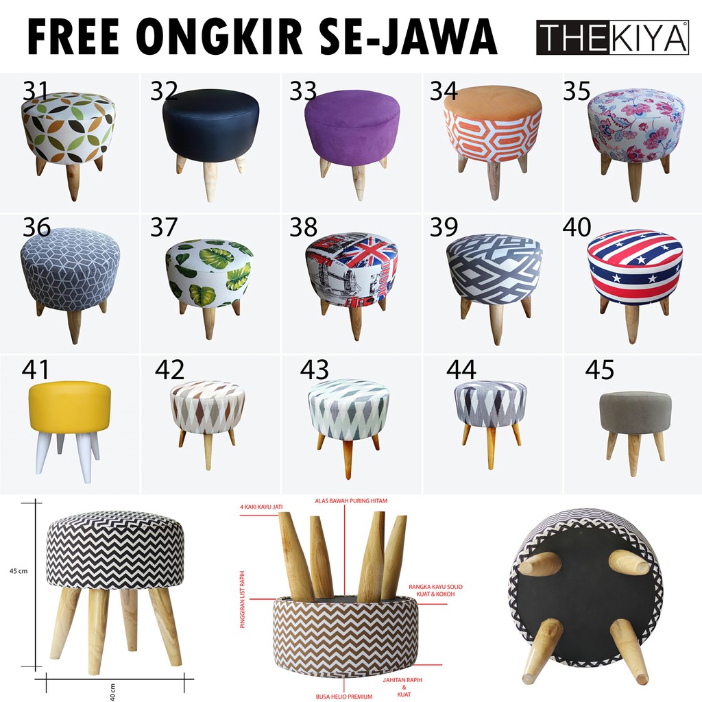 Sofa Stool free ongkir jawa-bali motif 31-45