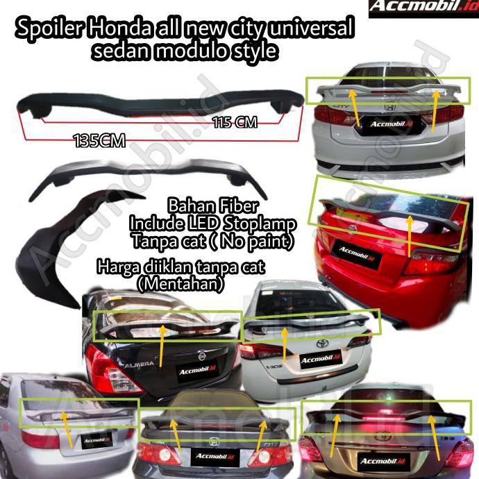 sulaemanan_selle | spoiler new city universal sedan modulo style fiber tanpa cat + lampu