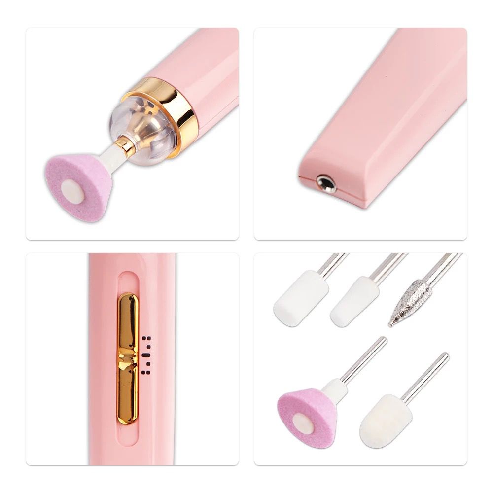 Mesin Manicure Elektrik Alat Pengikir Kuku USB 5IN1 Mesin Bor Kuku Set Dengan Lampu LED Perawatan Nail Polish F711